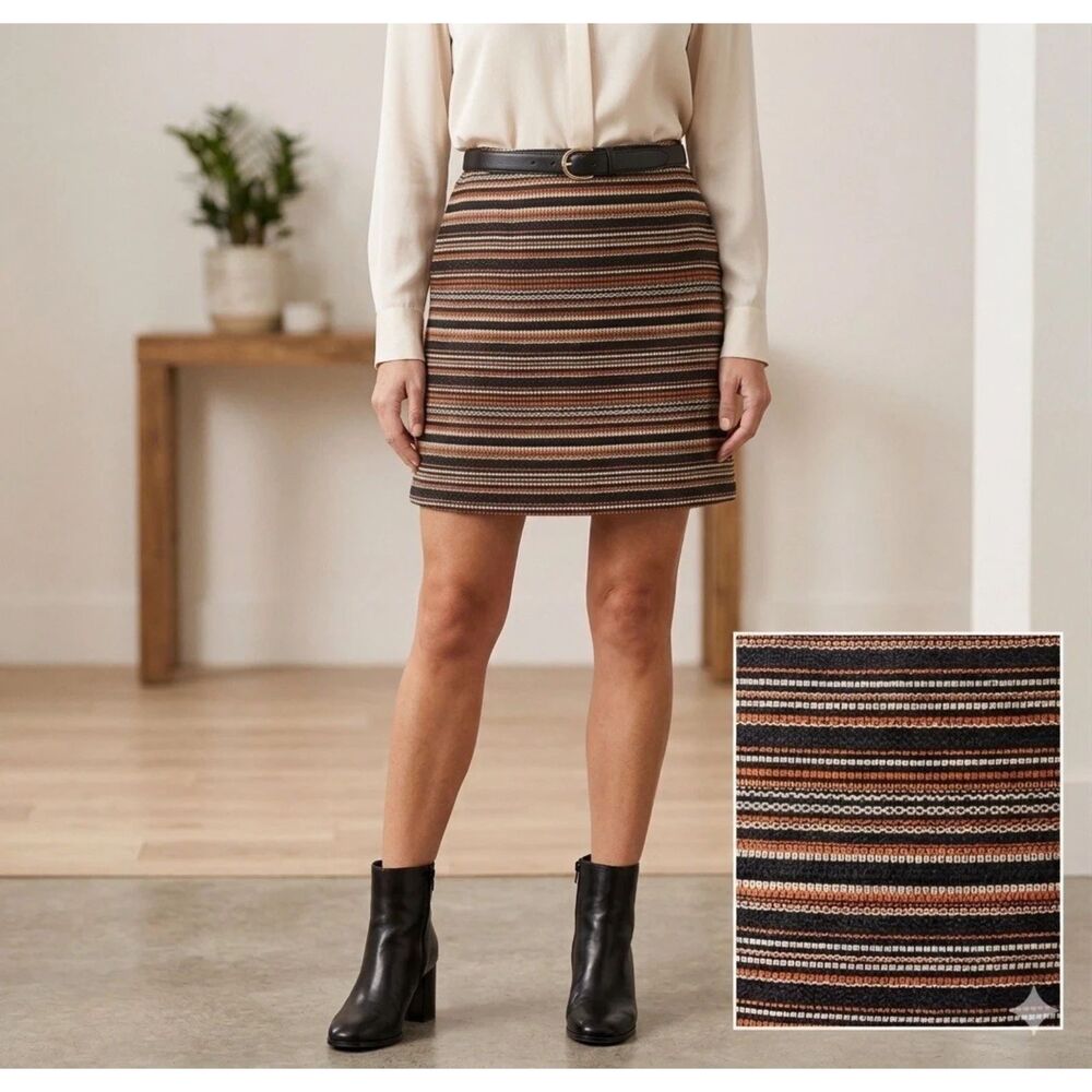 Hobbs London Skirt Womens 6 Mini Tammi Striped southwest Pencil office Academia